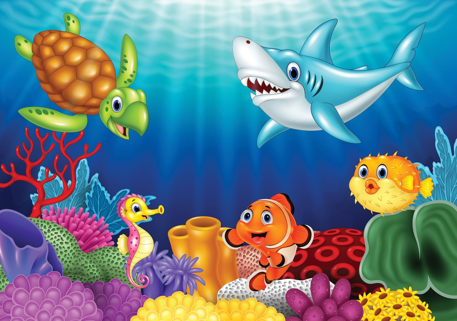 Детски Флис Фототапет Water world  Морско дъно